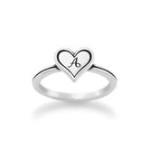 Delicate Heart Initial Ring