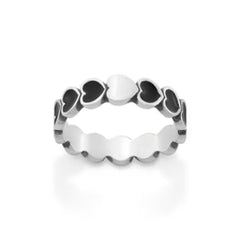 Enamel Connected Hearts Ring