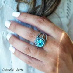 Twisted Wire Gemstone Ring