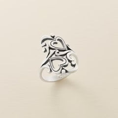Swirls and Scrolls Hearts Ring