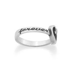 "Forever and Always" Heart Ring