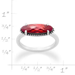 Beaded Horizon Gemstone Ring