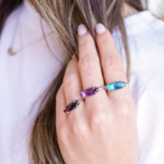 Beaded Horizon Gemstone Ring
