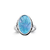 Sculpted Bluebonnet Layered Gemstone Ring