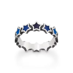 Enamel Connected Stars Ring
