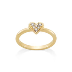 Delicate Pave Diamond Heart Ring
