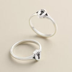 Footprint and Hearts Ring