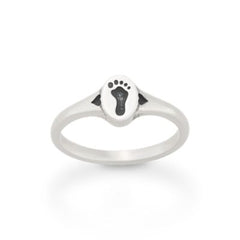 Footprint and Hearts Ring