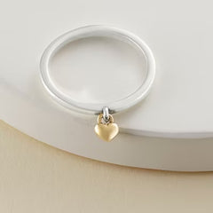 Petite Heart of Gold Dangle Ring