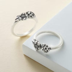 Ladybug and Flower Ring
