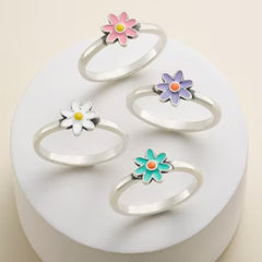 Enamel Mini Flower Ring