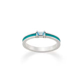 Enamel Gemstone Stacker Ring