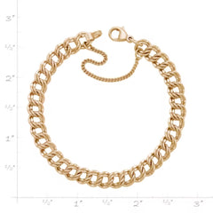 Medium Double Curb Charm Bracelet