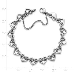 Heart Link Charm Bracelet