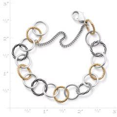 Gold and Silver Loops Charm Bracelet