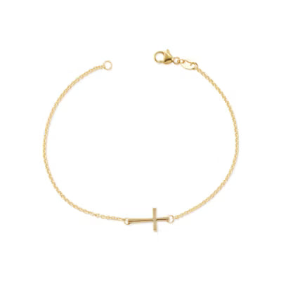Petite Latin Cross Link Bracelet
