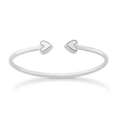 Two Hearts Flexible Cuff Bracelet