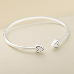 Two Hearts Flexible Cuff Bracelet