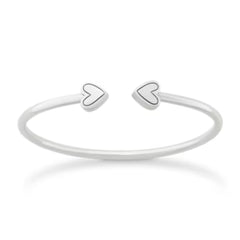 Two Hearts Flexible Cuff Bracelet