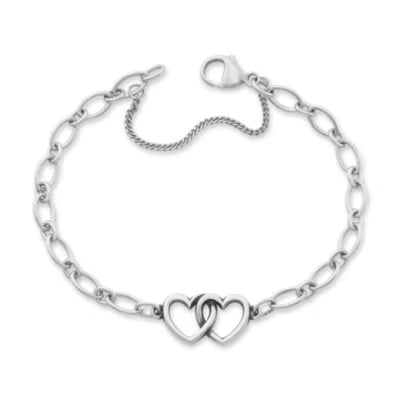 Two Hearts Together Charm Bracelet