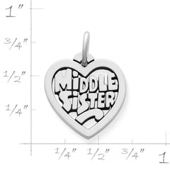 "Middle Sister" Heart Charm