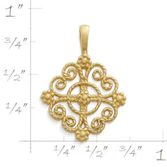 Twisted Wire Lacy Cross Pendant