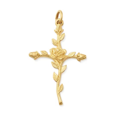 Rosebud Cross Pendant