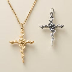 Rosebud Cross Pendant