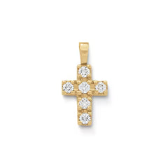 Petite Latin Cross Pendant with Diamonds