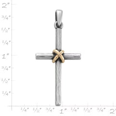 Forged Cross Pendant with Gold Wrap