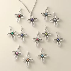 Avery Remembrance Birthstone Cross Pendant