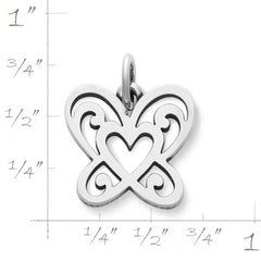 Open Butterfly Heart Charm