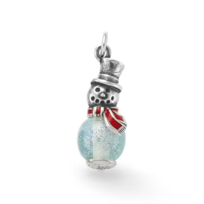 Enamel Snowman Art Glass Charm