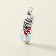 Enamel Snowman Art Glass Charm