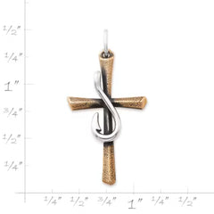 Fishers of Men Sculpted Cross Pendant