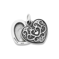 Ornate Heart Swivel Locket Charm