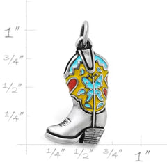 Enamel Western Boot Charm