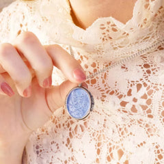 Sculpted Bluebonnet Layered Gemstone Pendant