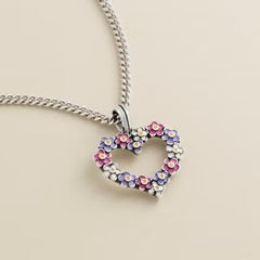 Enamel Floral Heart Wreath Pendant