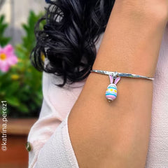 Enamel Bunny Ears Art Glass Charm