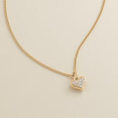 Delicate Pave Diamond Heart Pendant