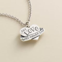 "My Love Will Never End" Heart Charm
