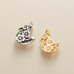 Floral Horseshoe Charm