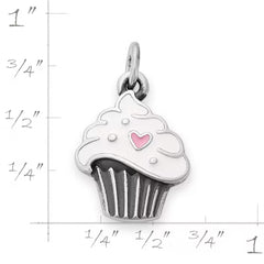 Enamel Sweetheart Cupcake Charm