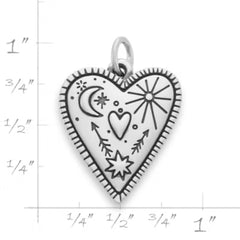 Western Sky Heart Charm