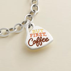 Enamel But First Coffee Charm