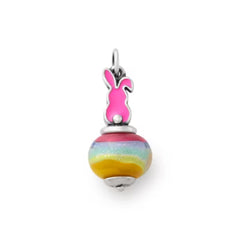Enamel Sweet Bunny Art Glass Charm