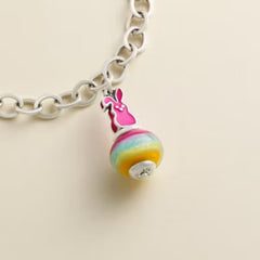 Enamel Sweet Bunny Art Glass Charm
