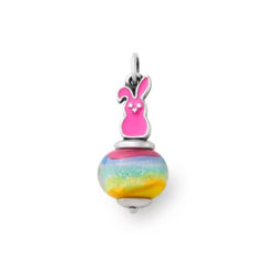 Enamel Sweet Bunny Art Glass Charm