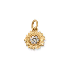 Pave Diamond Sunflower Pendant